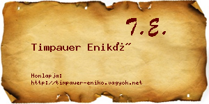 Timpauer Enikő névjegykártya